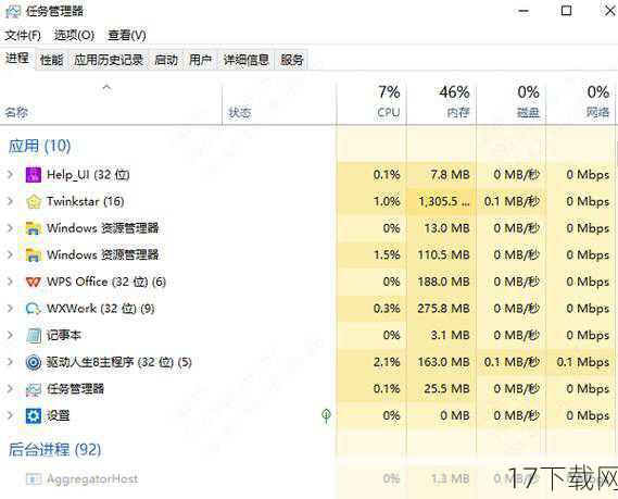 1、关闭不必要的后台程序：在运行游戏之前，关闭一些不必要的后台程序可以释放更多的系统资源，从而提高游戏的运行效率。